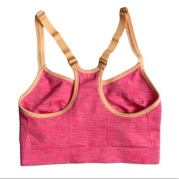Old Navy Seamless Sports Bra Pink and Orange Racerback - Picture 4 of 16